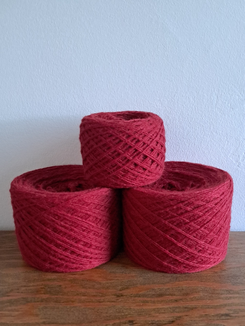 80% Lambswool Red Yarn Lot, 230g